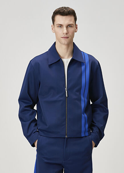 Blue Polo Neck Sweatshirt