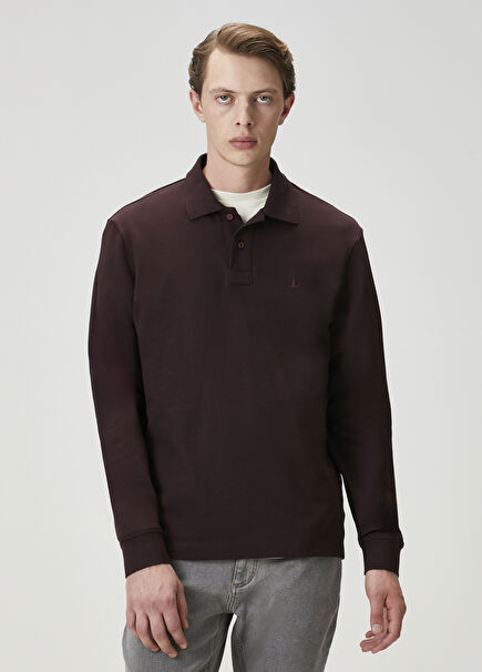 Comfort Fit Plum Polo Sweatshirt