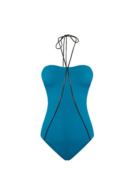 Amazon Bandeau Petrol Blue Swimsuit