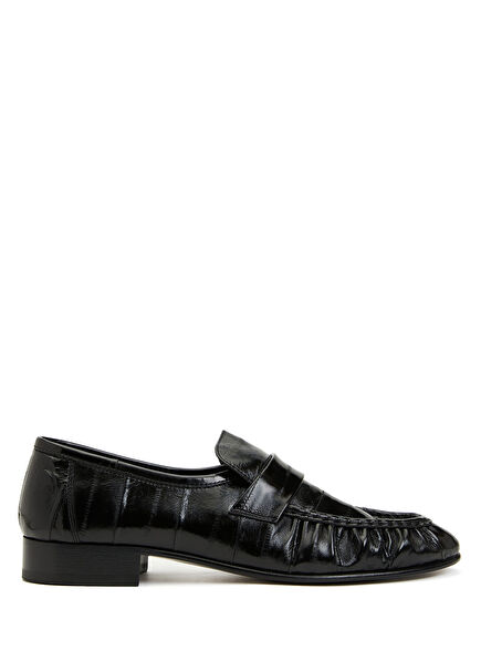 Black Women's Leather Loafer