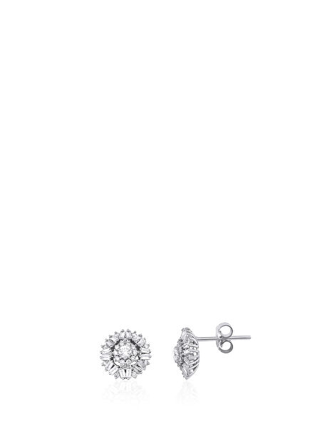 Tsuki Baguette Diamond 14K White Gold Women's Earrings