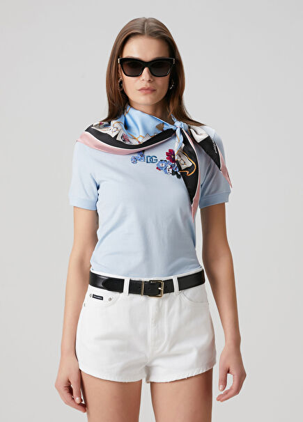 Blue Floral Jersey T-Shirt
