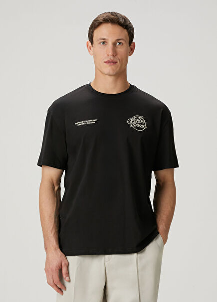 Alonso Siyah Organik Pamuk T-shirt