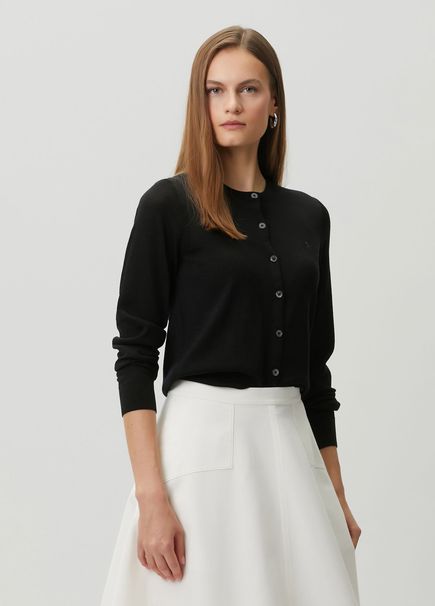 Black Wool Cardigan