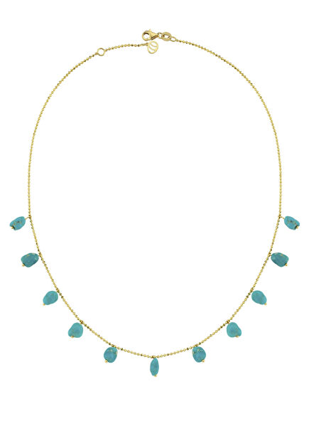 Turquoise Stone Women's Gold Necklace