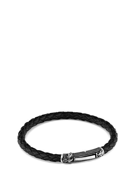 Black Men's Silver Bracelet