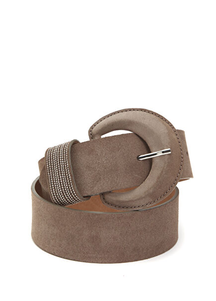 Mink Chain Buckled Women's Suede Belt