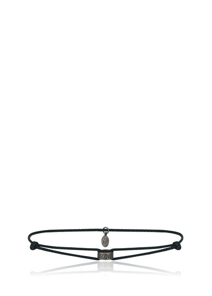 Discover The Wonder Men's Bracelet with Black Diamonds 925 Sterling Silver Drawstring Jewels