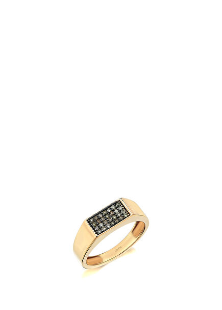 Gilda Signet Rectangular Diamond Women Gold Ring