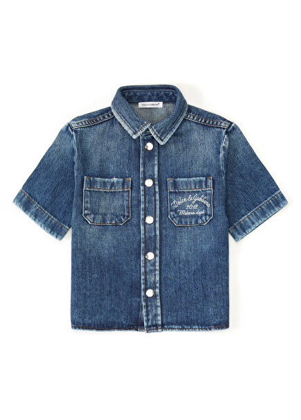 Çok Renkli Erkek Çocuk Denim Gömlek
