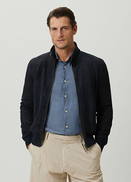 Navy Suede Jacket