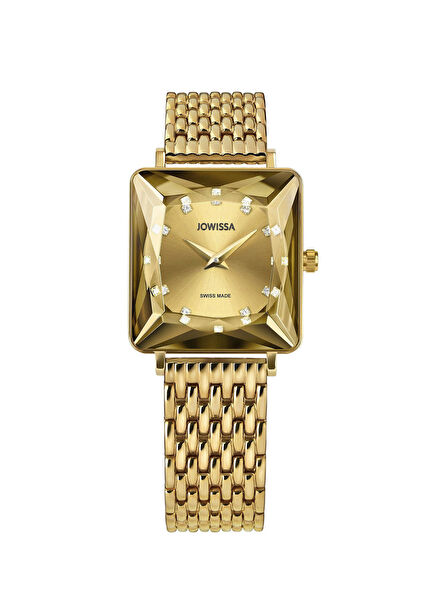 Facet Princess Swiss Made Gold Steel Women's Watch