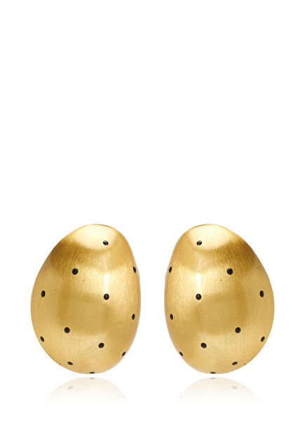 Gold Puantiyeli Kadın Bombe Küpe