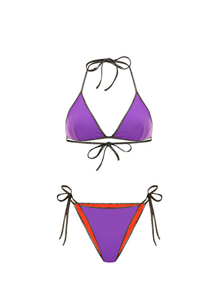 Mira Mor Turuncu Çift Taraflı Kadın Üçgen Bikini Takımı