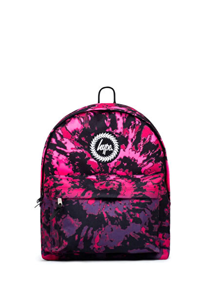Pink Fade Tie Dye Crest Unisex Kids Backpack