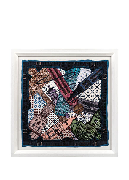 Collesseum Ahşap Çerçeveli İpek Fular Tablo