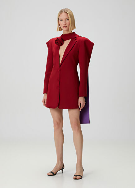 Iconic Nights Farrah Red Mini Jacket Dress