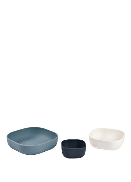 Night blue Cotton Baltic Blue Silikon Çocuk 3'lü Kase Seti