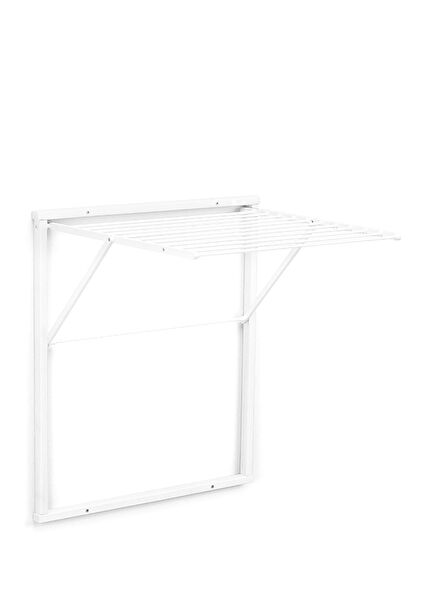 Kledy Beyaz Ahşap Alüminyum Duvar Çamaşır Kurutma Askısı