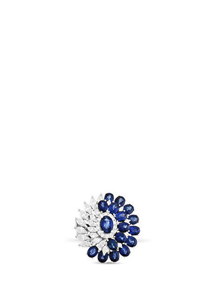 Sapphire 14 Carat Women's Diamond Ring