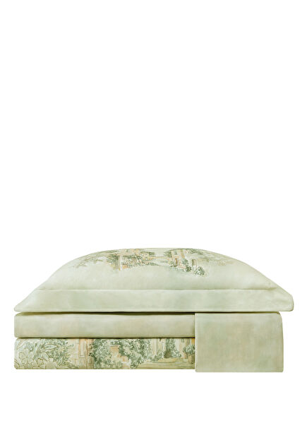 Brise Green Satin King Size Duvet Cover Set 220 x 240 cm