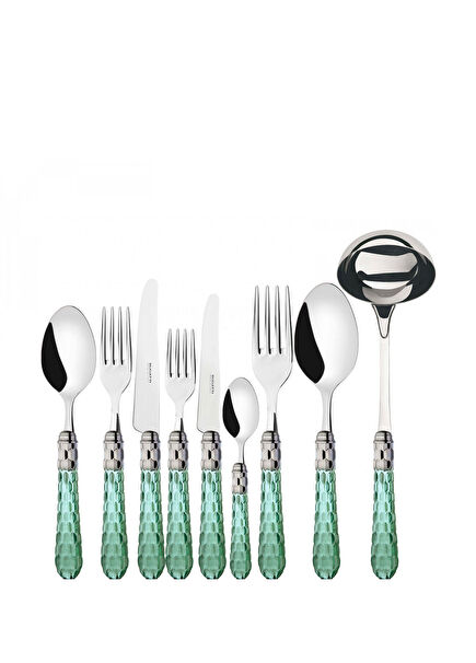 Cristallo Mint Green Silver 75-Piece Cutlery Set