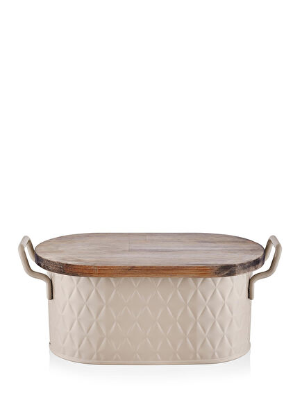 Prizma Karamel Galvaniz Ekmek Saklama Kabı 40x22x18 cm