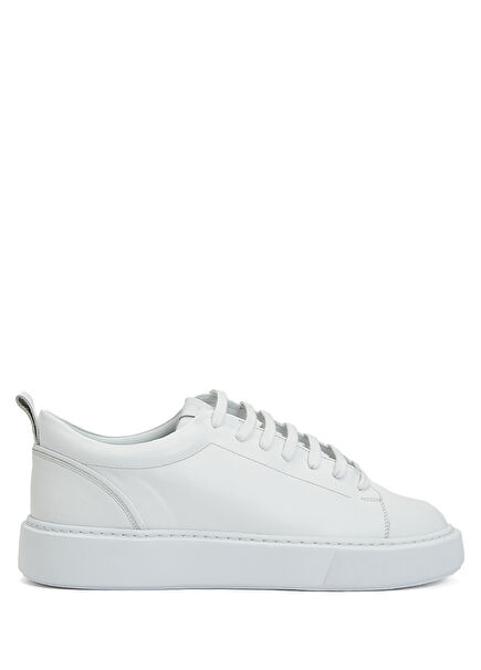 White Mens Leather Sneakers