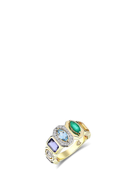 Focus Diamond Women's Gold Ring