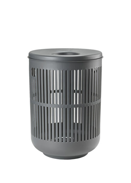 Ume Gri Kapaklı Çamaşır Sepeti 60 Lt