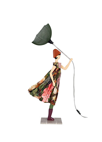 Mickela Green Pink Wooden Lampshade