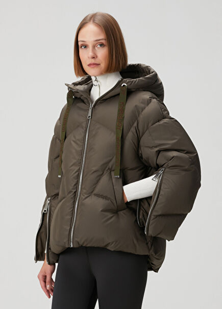 Iconic Milano Oversized Haki Kapüşonlu Mont