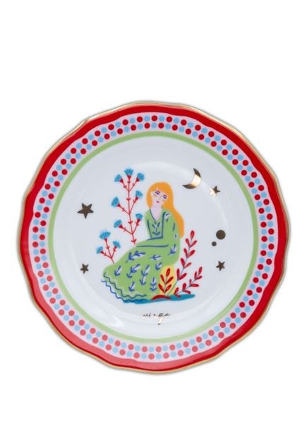 Zodiac Vibe Başak  Burcu Porselen Pasta Tabağı 16 cm