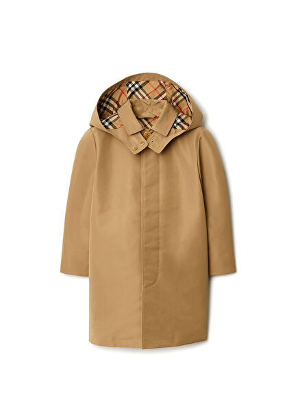 Lightweight Car Beige Unisex Kids Trench Coat