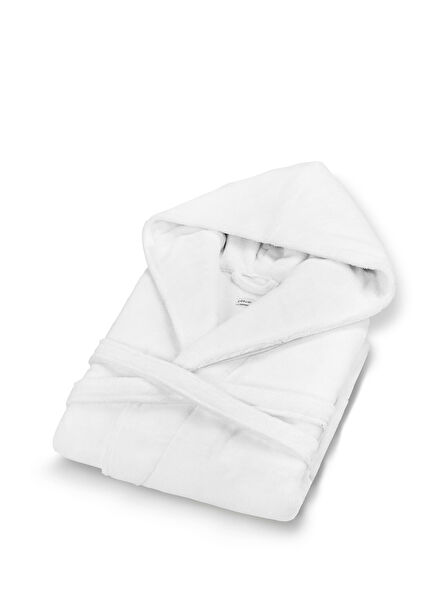 Chicago Fibrosoft ® White Cotton Hooded Unisex Bathrobe