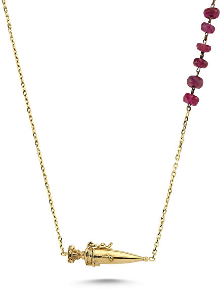 Dagger Ruby 14 Karat Gold Women's Necklace