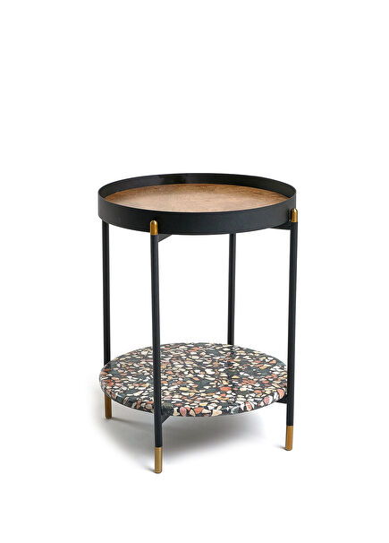 Terrazzo Side Table with Pulley Table