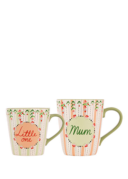 Spring Birds Yeşil Porselen Kupa Seti