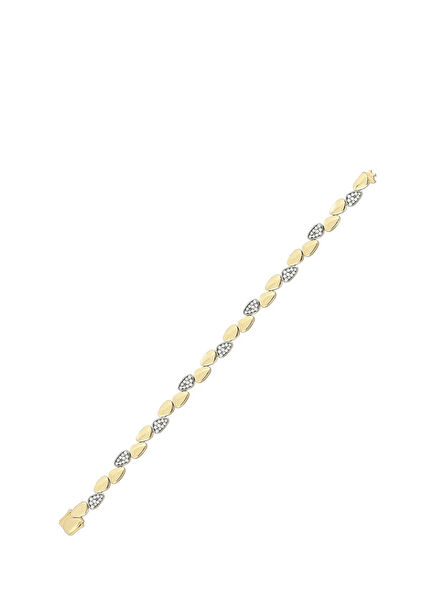 Path and Track Bracelet White Pırlanta Taşlı 14 Ayar Sarı Altın Kadın Bileklik