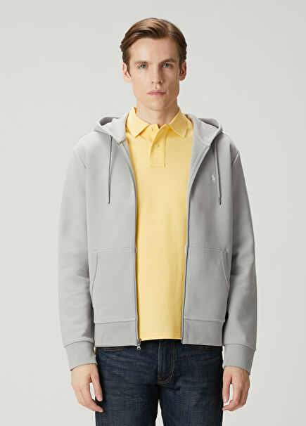 Gri Kapüşonlu Sweatshirt