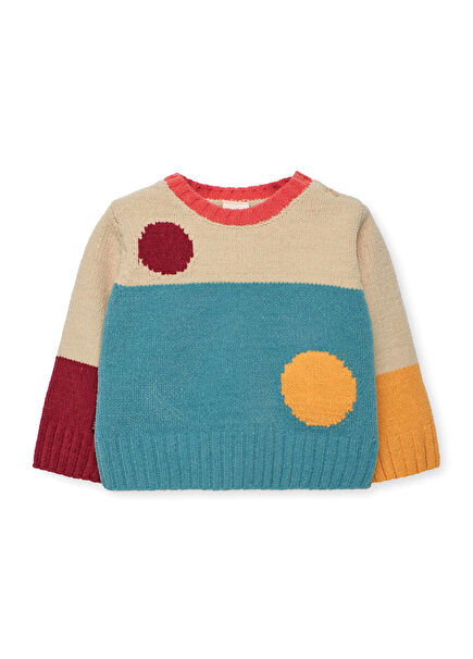 Desenli Renkli Kız Çocuk Kazak