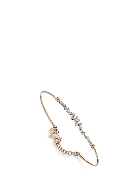 Queen Feraye 14 Ayar Rose Altın Kadın Pırlanta Bilezik