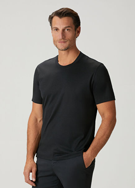 Siyah İpek T-shirt
