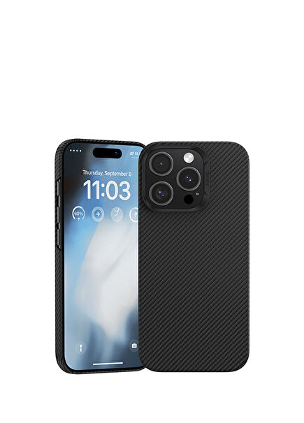 Magnetik ArmorAir 600D Kevlar Fiber iPhone 16 Pro Max Magsafe Uyumlu Telefon Kılıfı