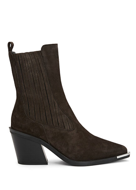 Kahverengi Kadın Süet Western Bot