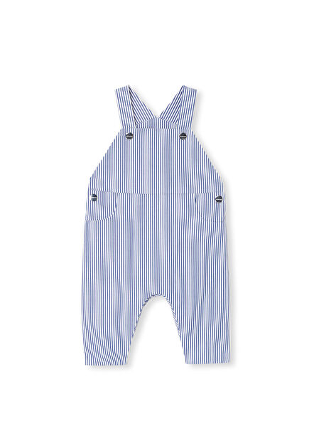 Blue White Striped Twill Baby Boy Salopet