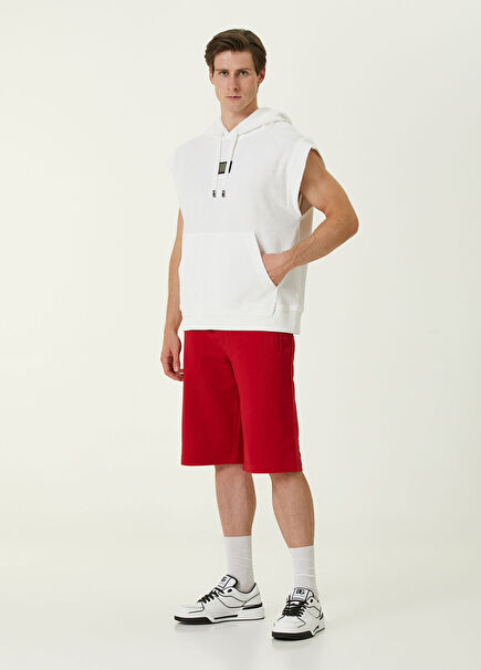 Essential Kırmızı Beli Kordonlu Logolu Bermuda