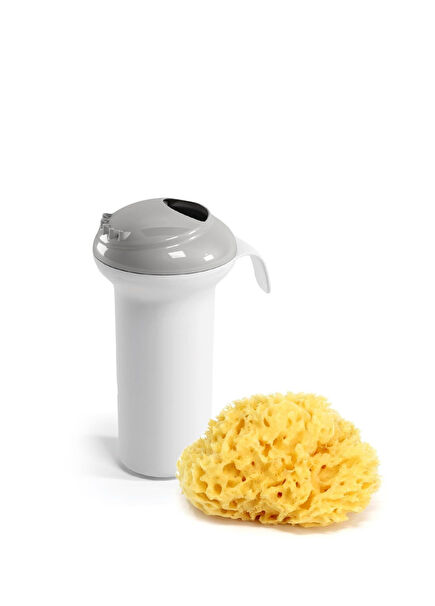 Splash Light Grey Baby Shower and Natural No:12 Medium Bath Sponge Baby Bath Set