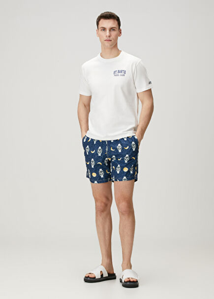 Lighting Çok Renkli Lacivert Figür Desenli Mayo