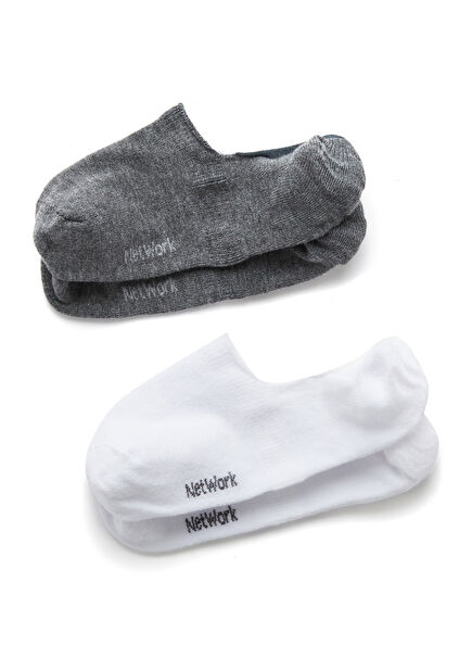 Grey White 2Pcs Bamboo Women's Socks Set